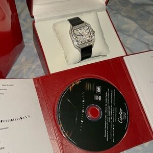 Cartier Silver and Black Watch